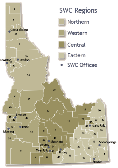 Idaho Water Districts Map District Divisions - Conservation Commission