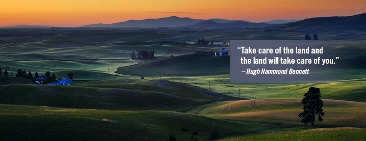 farm fields and quote